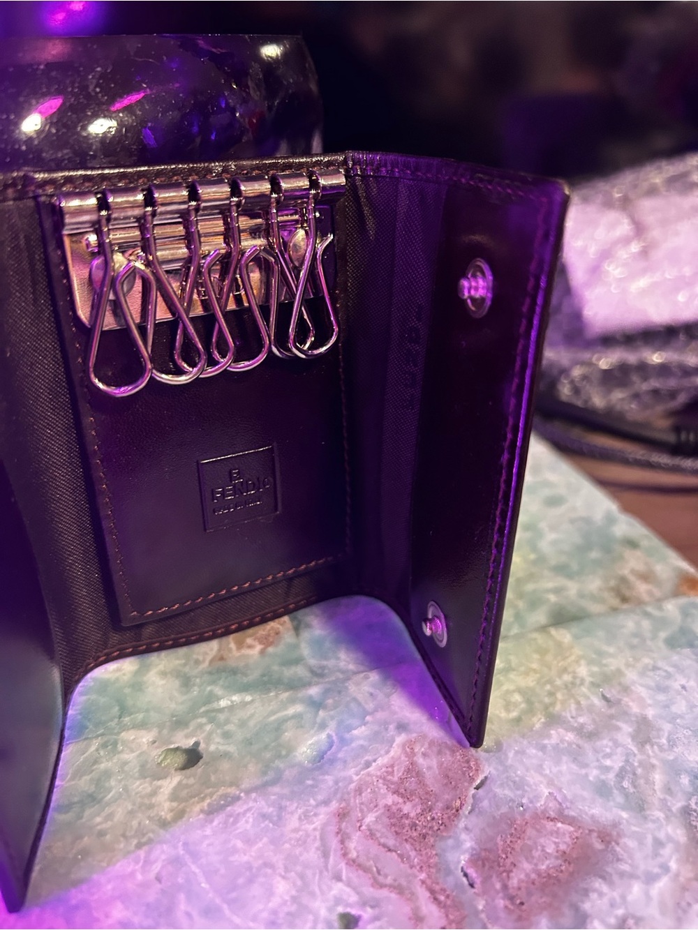 Fendi Brown Patterned Key Wallet - Picture 6 of 8
